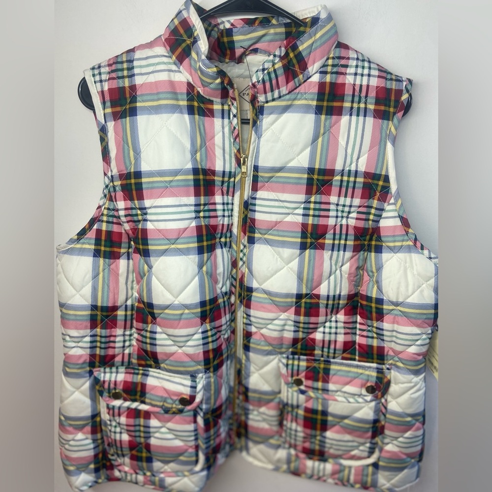 St. John's Bay Multicolor Plaid Vest